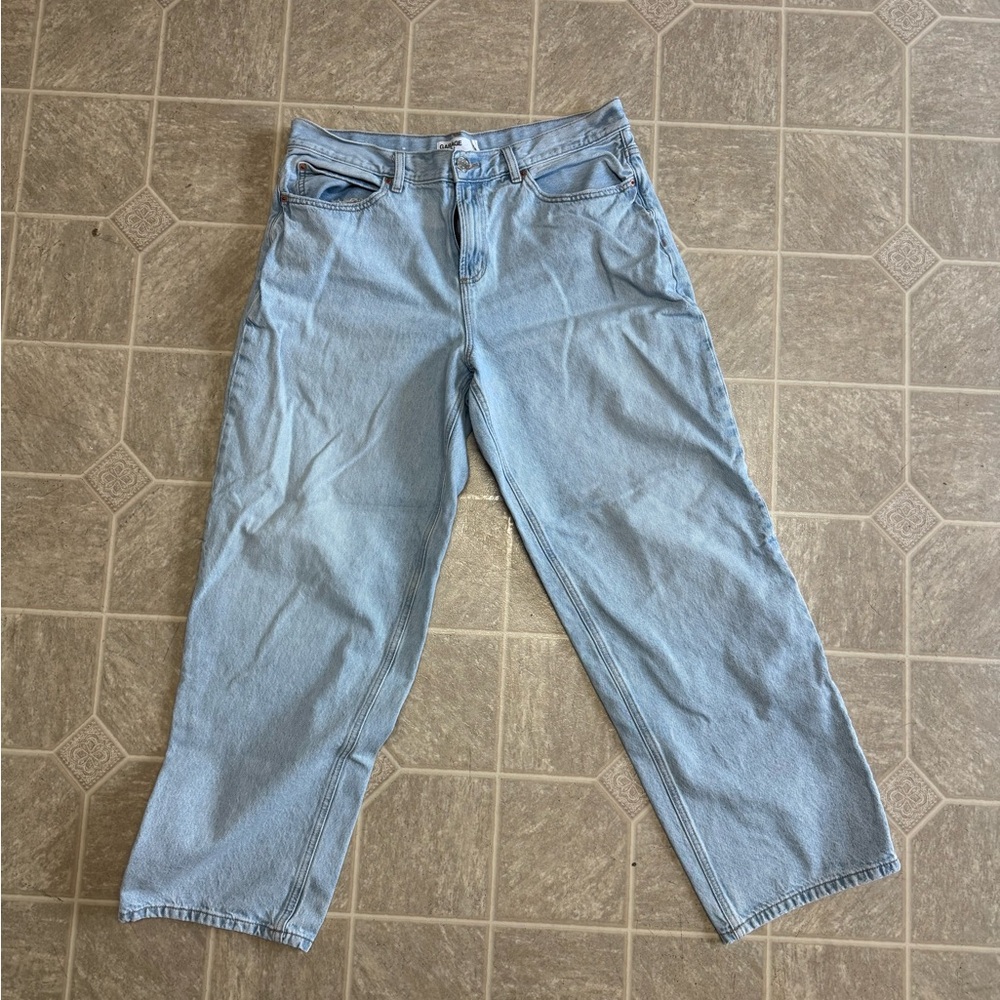 Garage Light Blue Low Rise Baggy Jeans